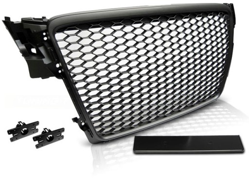 Решетка audi a4 b8 rs-style 08-11r matt black1 - фото