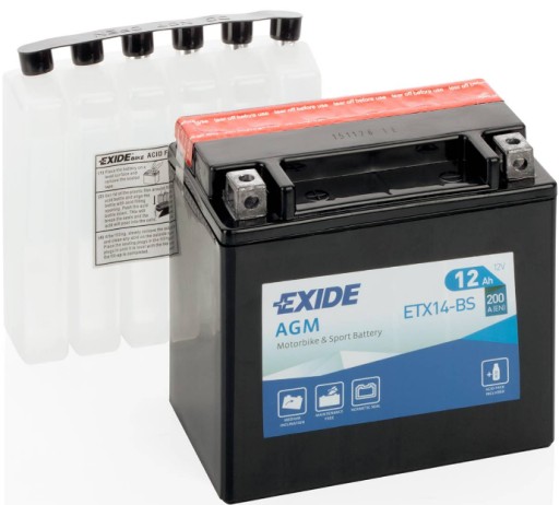 Акумулятор EXIDE 12V 12AH 200A ETX14-BS кислотний