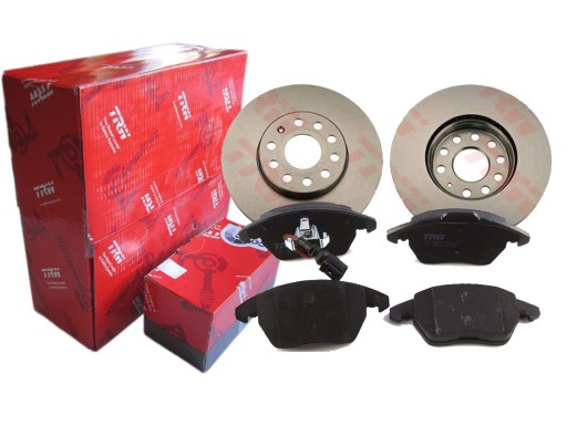 ДИСКИ КОЛОДКИ TRW ПЕРЕДНІ VW TOURAN GOLF V VI EOS