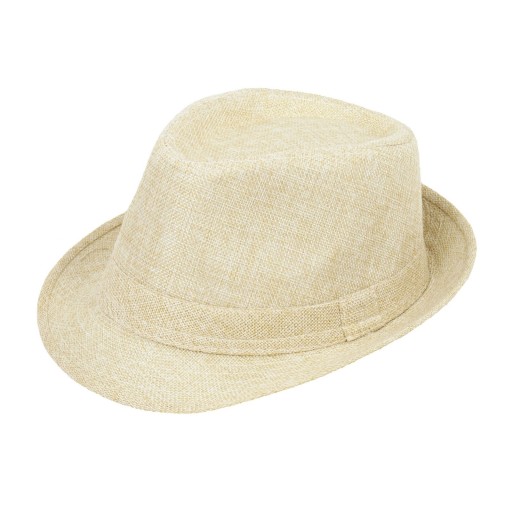 R163 klasický klobúk Trilby béžový hladký Polar Fashion veľ.58