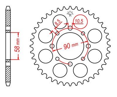 Jtr273.41 - ЗАДНЯ ЗІРОЧКА ЗАДНЯ JT HONDA VT 125 SHADOW 99-07
