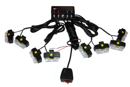 STR8K - Стробоскопы светодиодные 8 X 2W желтый - 12V