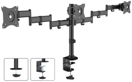 VEŠIAK DRŽIAK NA STOLOVANIE NA TRI LED MONITORY do 27