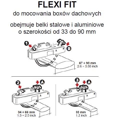 Cybanty uniwersalne Flexi Fit (komplet 4 szt) - mocowania do boxa