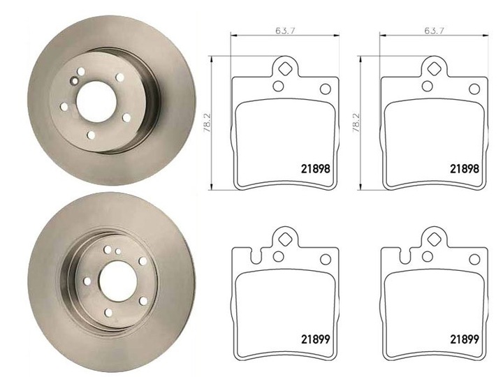 DISQUES SABOTS DE FREIN ARRIÈRE MERCEDES W203 CLK W209 W210 CL photo 2 - milautoparts-fr.ukrlive.com