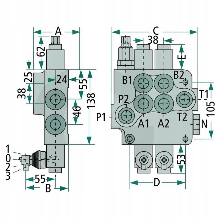 DISTRIBUTOR HYDRAULIC 1 JEDNOSEKCYJNY 80L TUR photo 2 - milautoparts-fr.ukrlive.com