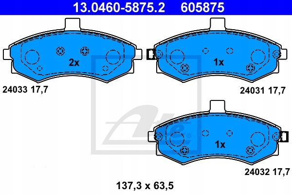 2× ATE 24.0124-0184.1 DISQUE DE FREIN + ATE SABOTS DE FREIN DE FREIN 13.0460-5875.2 photo 3 - milautoparts-fr.ukrlive.com