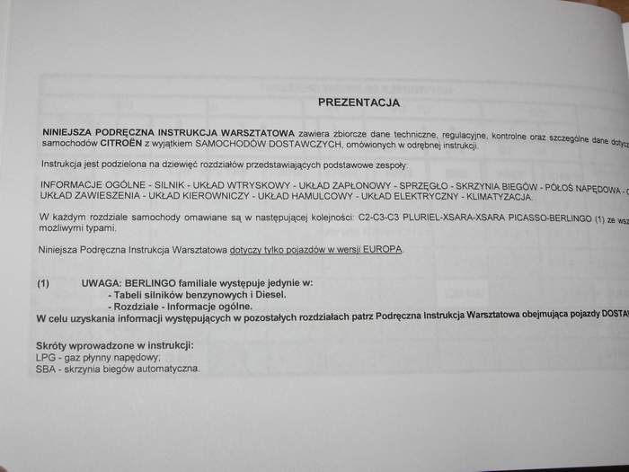 CITROEN XSARA PICASSO RÉPARATION SERVICE DANE REGULACYJNE INSTRUCTION WARSZTAT photo 4 - milautoparts-fr.ukrlive.com