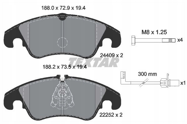 SABOTS DE FREIN TEXTAR AVANT AUDI A6 C7 ALLROAD 345, 356MM photo 2 - milautoparts-fr.ukrlive.com