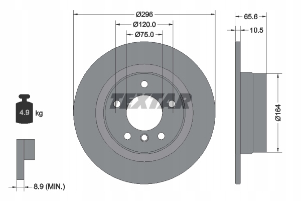 2× TEXTAR DISC BRAKE BMW T. E87/E90 + PADS BRAKE TEXTAR 2362303 photo 2 - milautoparts-fr.ukrlive.com