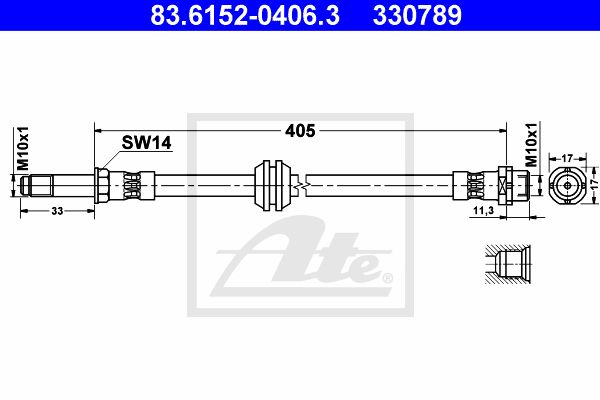 ATE CABLE BRAKE FRONT BMW E46 316 318 320D ! photo 2 - milautoparts-fr.ukrlive.com