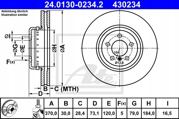 DISQUES SABOTS DE FREIN ATE AVANT - BMW 4 F32 F33 F36 370MM photo 2 - milautoparts-fr.ukrlive.com