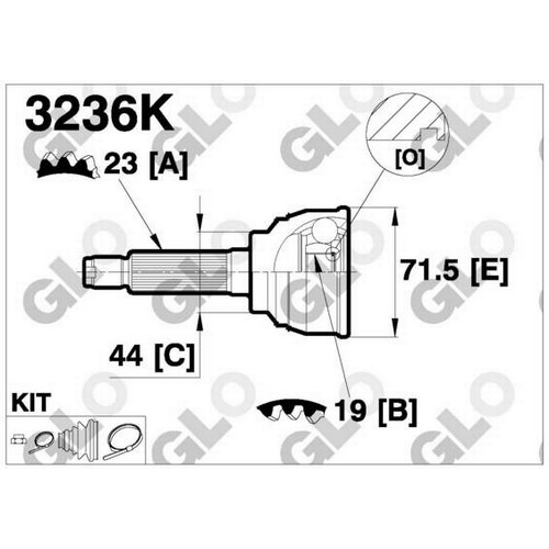 DENCKERMANN C120250 SET PRZEGUBU, SHAFT DRIVING photo 2 - milautoparts-fr.ukrlive.com