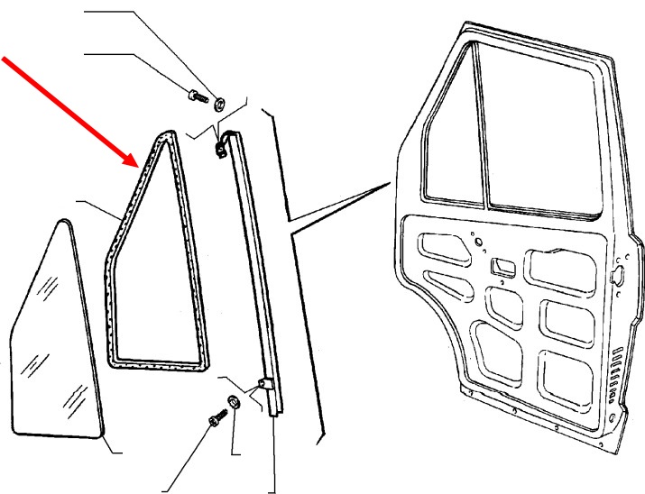 GASKET MALEJ SZYBKI DOOR FIAT DUCATO 90-1994 photo 1 - milautoparts-fr.ukrlive.com