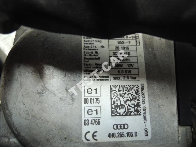 AUDI A8 D4 HEATING POSTOJOWE WEBASTO 4H0265105D photo 2 - milautoparts-fr.ukrlive.com