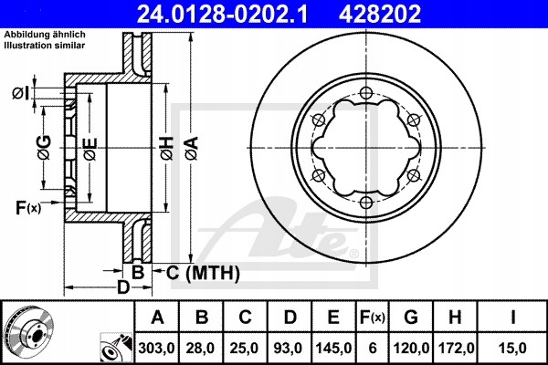 DISQUES ATE ARRIÈRE - VW CRAFTER 303MM photo 2 - milautoparts-fr.ukrlive.com