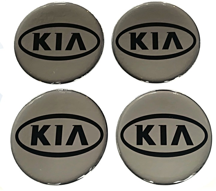 STICKERS ON WHEEL COVERS DISCS KIA 60 MM SILVER photo 1 - milautoparts-fr.ukrlive.com