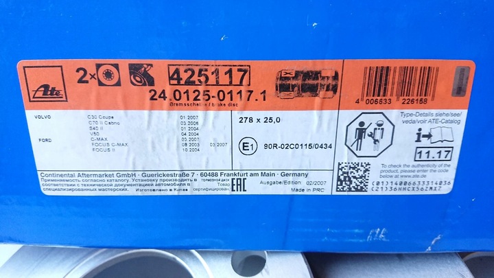 ATE 24.0125-0117.1 DISQUE DE FREIN photo 6 - milautoparts-fr.ukrlive.com