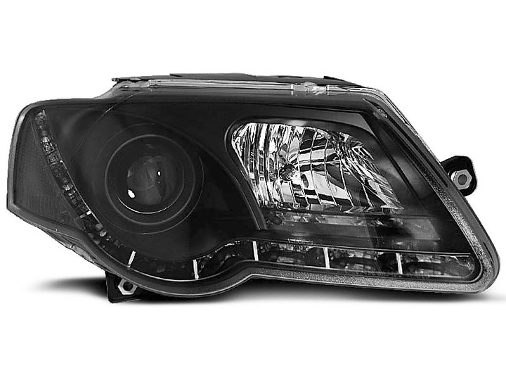 VW PASSAT B6 3C 05-10 LAMPS FRONT BLACK DAYLIGHT LED photo 2 - milautoparts-fr.ukrlive.com