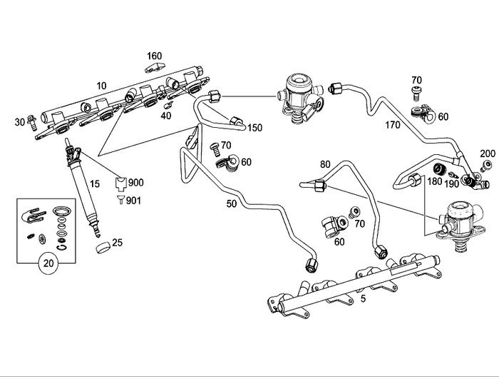 CABLE FUEL MERCEDES SLK W172 5.5 AMG M152 152 photo 2 - milautoparts-fr.ukrlive.com