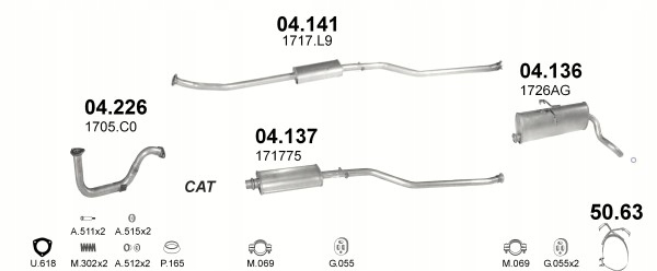 SILENCER CENTRAL PEUGEOT CARGO 1,1+1,4+1,8 photo 2 - milautoparts-fr.ukrlive.com