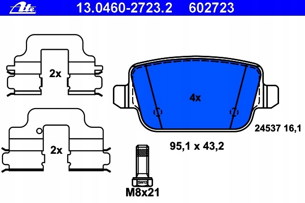 ATE SABOTS DE FREIN ARRIÈRE FORD MONDEO MK4 IV 07-15 photo 2 - milautoparts-fr.ukrlive.com