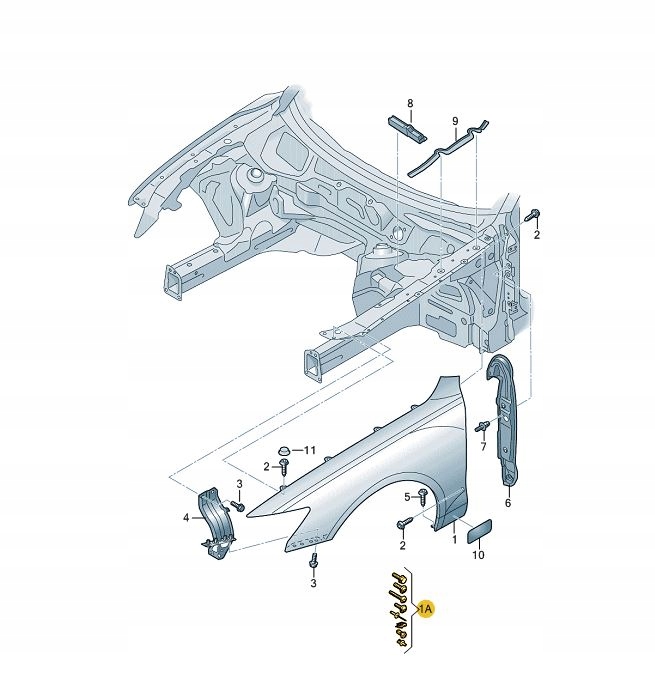 COMPLET VIS DE SUPPORT AILES AVANT AUDI A4 A5 RS4 photo 3 - milautoparts-fr.ukrlive.com