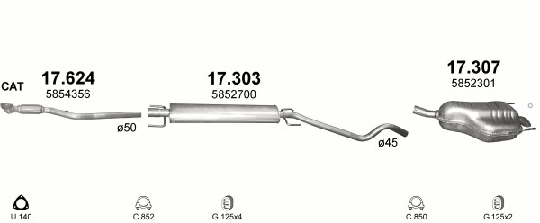 POLMOSTROW SILENCER CENTRAL OPEL ASTRA H photo 1 - milautoparts-fr.ukrlive.com