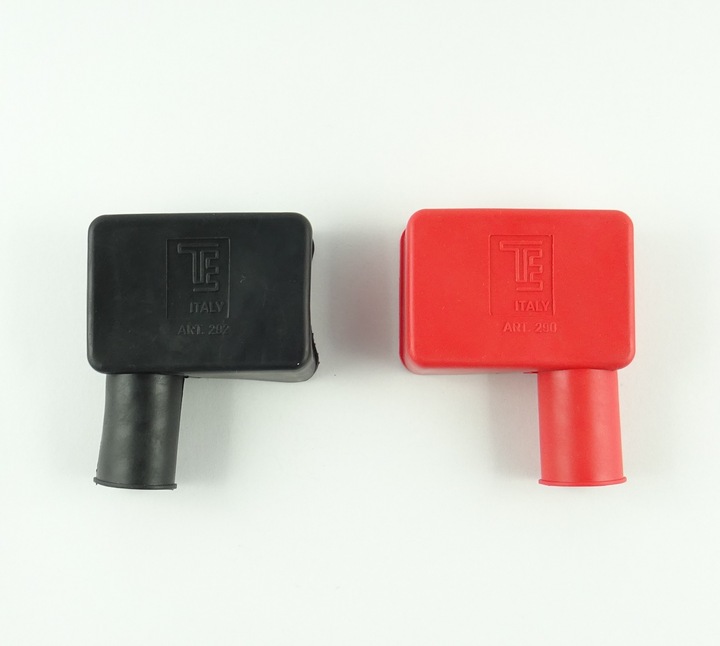 CAPS RUBBER KLEM / POKRYWKI TERMINALA - KOMPLET: RED + CZARNA, PVC photo 1 - milautoparts-fr.ukrlive.com