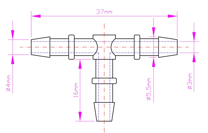 RACCORD EN T UNIVERSEL LAVE-GLACE 4MM-5MM photo 2 - milautoparts-fr.ukrlive.com