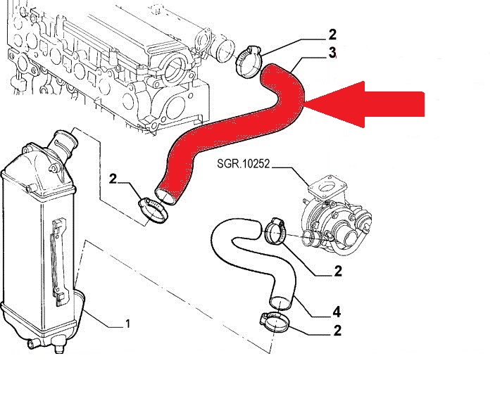 TUYAU BUSE TURBO DE RADIATEUR LANCIA KAPPA 2.4 JTD photo 6 - milautoparts-fr.ukrlive.com