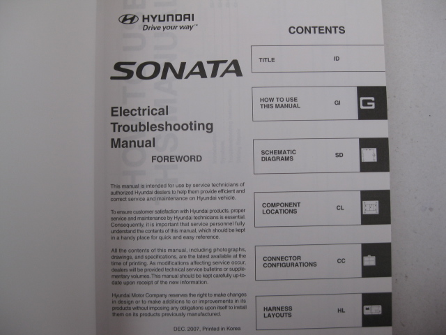 HYUNDAI SONATA IV 08-10 REPAIR ELECTRICS MANUAL photo 2 - milautoparts-fr.ukrlive.com