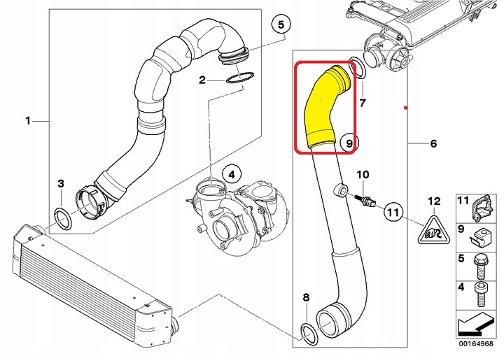 TUBE JUNCTION PIPE INTERKULERA BMW 7 E65 730D 11617797708 photo 5 - milautoparts-fr.ukrlive.com