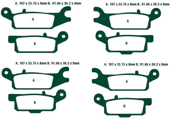 SABOTS DE FREIN MAMULCOWE ASSORTIMENT YAMAHA YFM 550 700 GRIZZLY AN 04-18 photo 2 - milautoparts-fr.ukrlive.com