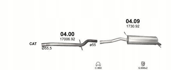 SILENCER END CITROEN C5 1,8-2,0 02-08R+WIESZAKI photo 2 - milautoparts-fr.ukrlive.com