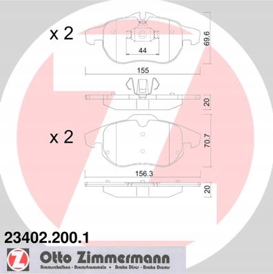 ZIMMERMANN PADS FRONT OPEL VECTRA C SIGNUM CROMA photo 2 - milautoparts-fr.ukrlive.com