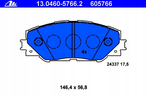 ATE SABOTS DE FREIN AVANT TOYOTA AURIS E15 06-12 E18 12- photo 2 - milautoparts-fr.ukrlive.com