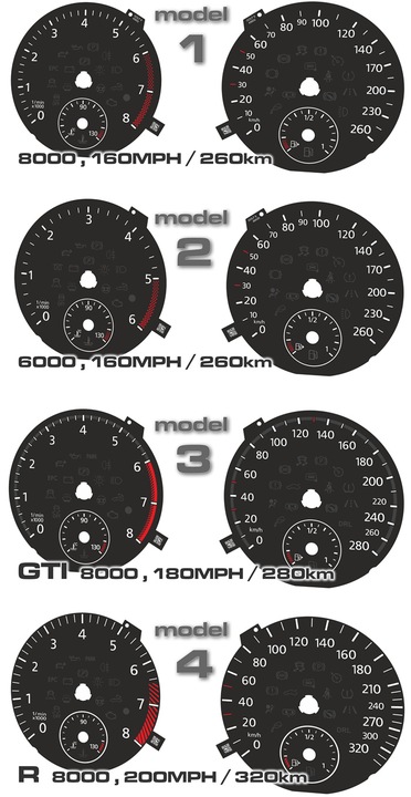 фото №9, Диски спидометра vw golf 6, gti, r з mph na km/h