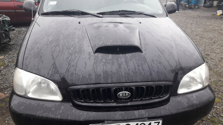 фото №1, Kia carnival i капот решётка радиатора впуск чёрная 99-05