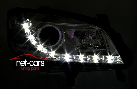 фото №4, Лампы фары opel zafira a 99-05 dayline led хром серебристый