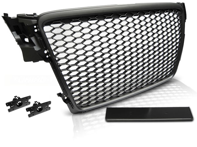 фото №1, Решётка радиатора audi a4 b8 rs-style 08-11r матовый чёрный