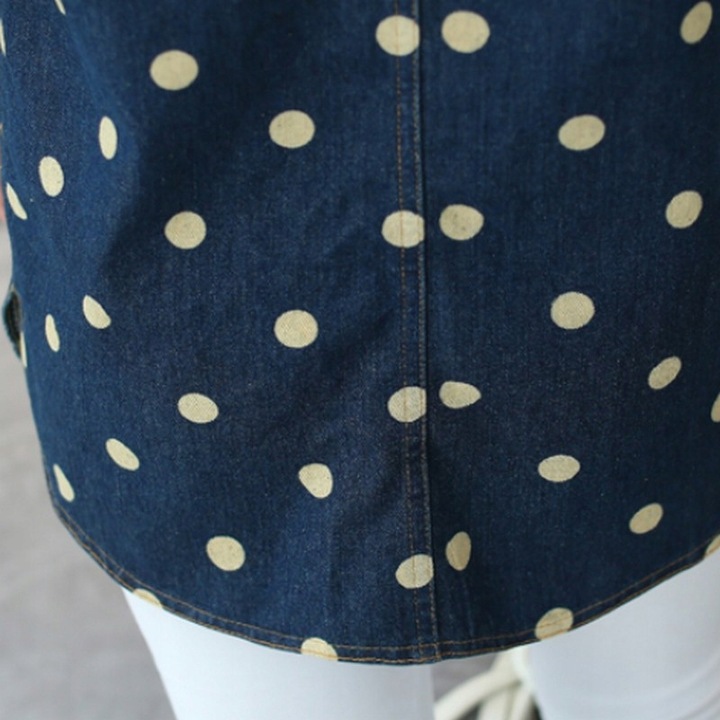 Feminine polka dot shirt, great fashionable new XX 9664446639 Odzież Damska Topy EZ XHNHEZ-4