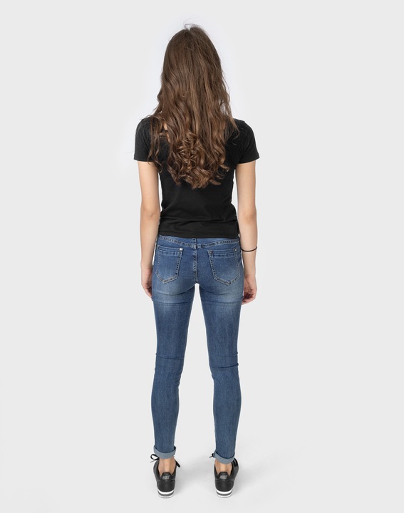 Damskie Spodnie Rurki Jeans ze Streczem 3852 82 cm 7464873006 Odzież Damska Jeansy FU BPJGFU-5