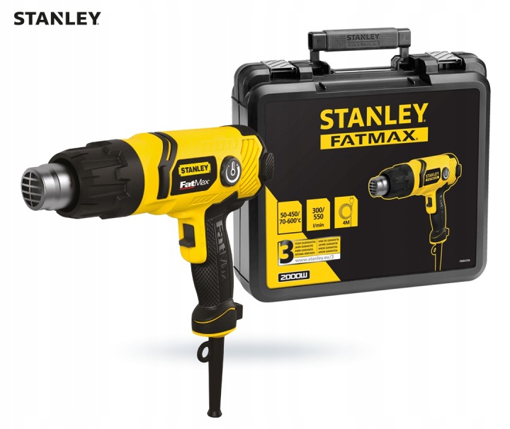Horkovzdušná Pistole 2000W regul 50-600 C kufr Stanley Fatmax
