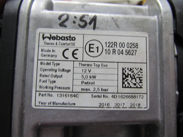 фото №5, Webasto thermo top evo bmw 64.12-2296567-02 benzin