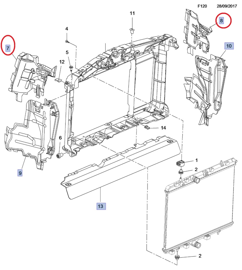 фото №1, Nowa корпус защита пластик радиатора crossland