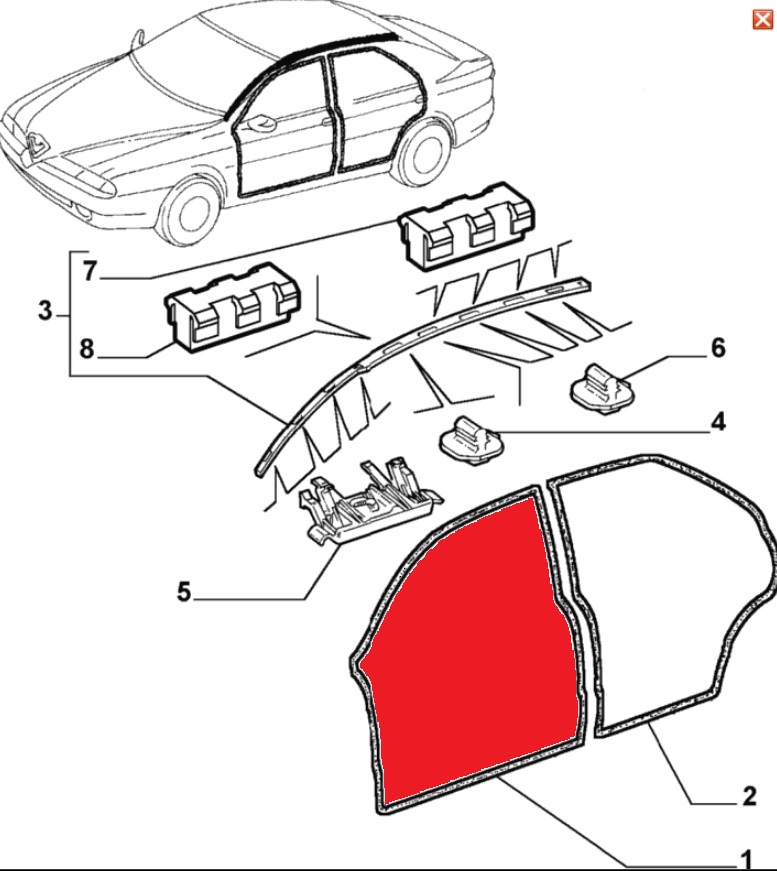 фото №3, Alfa romeo 166 прокладка obrysu двері перед бежева