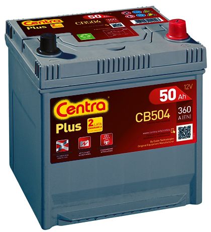 фото №1, Акумулятор centra plus cb504 12v 50ah 360a p+