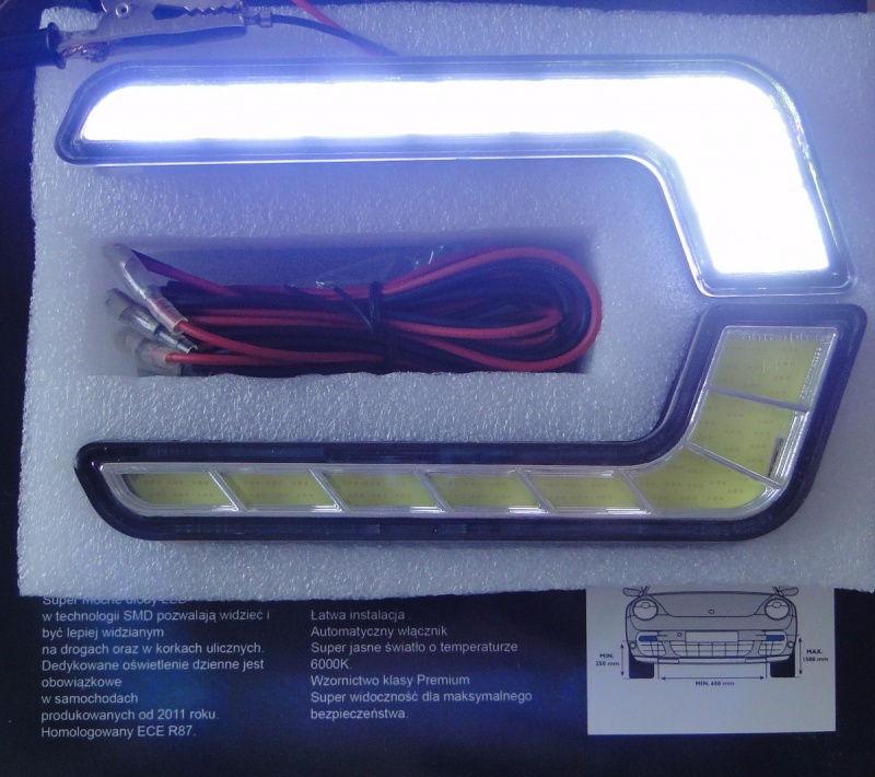 фото №11, Mocne світло do рух dziennej led mercedes black лампа лампочка 2szt